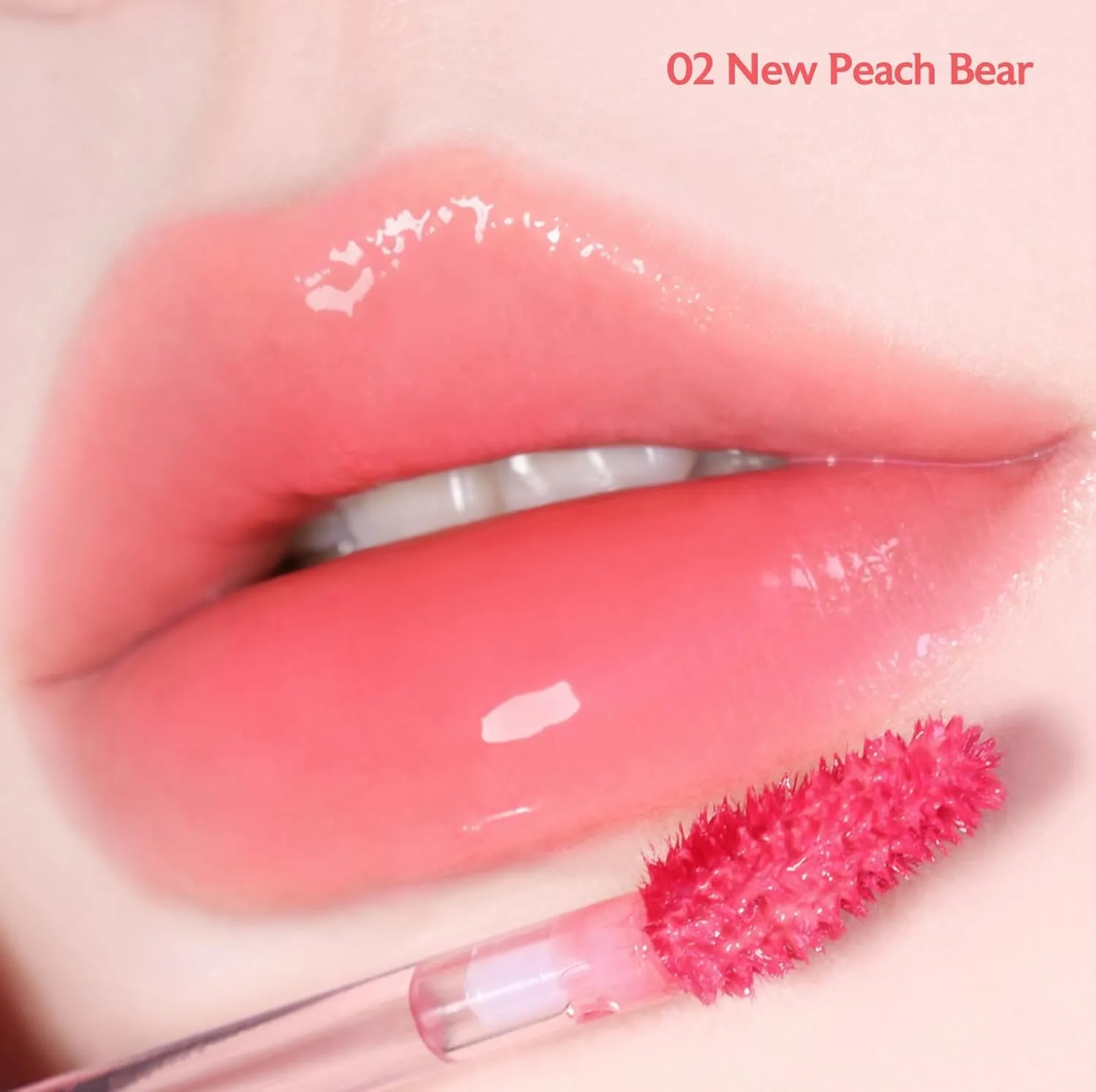 MILKTOUCH Jelly Fit Glow Lip Tint - Hydrating Lip Gloss with Long-Lasting Moisture, Color Stain, Lightweight Formula, Radiant Shine, Perfect for Daily Use, Korean Lip (02 Peach on Top, 4ml)