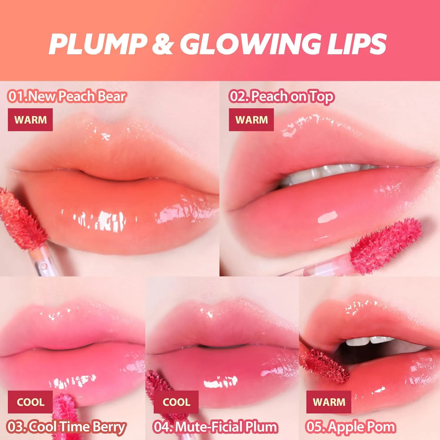 MILKTOUCH Jelly Fit Glow Lip Tint - Hydrating Lip Gloss with Long-Lasting Moisture, Color Stain, Lightweight Formula, Radiant Shine, Perfect for Daily Use, Korean Lip (05 Apple Pom, 4ml)