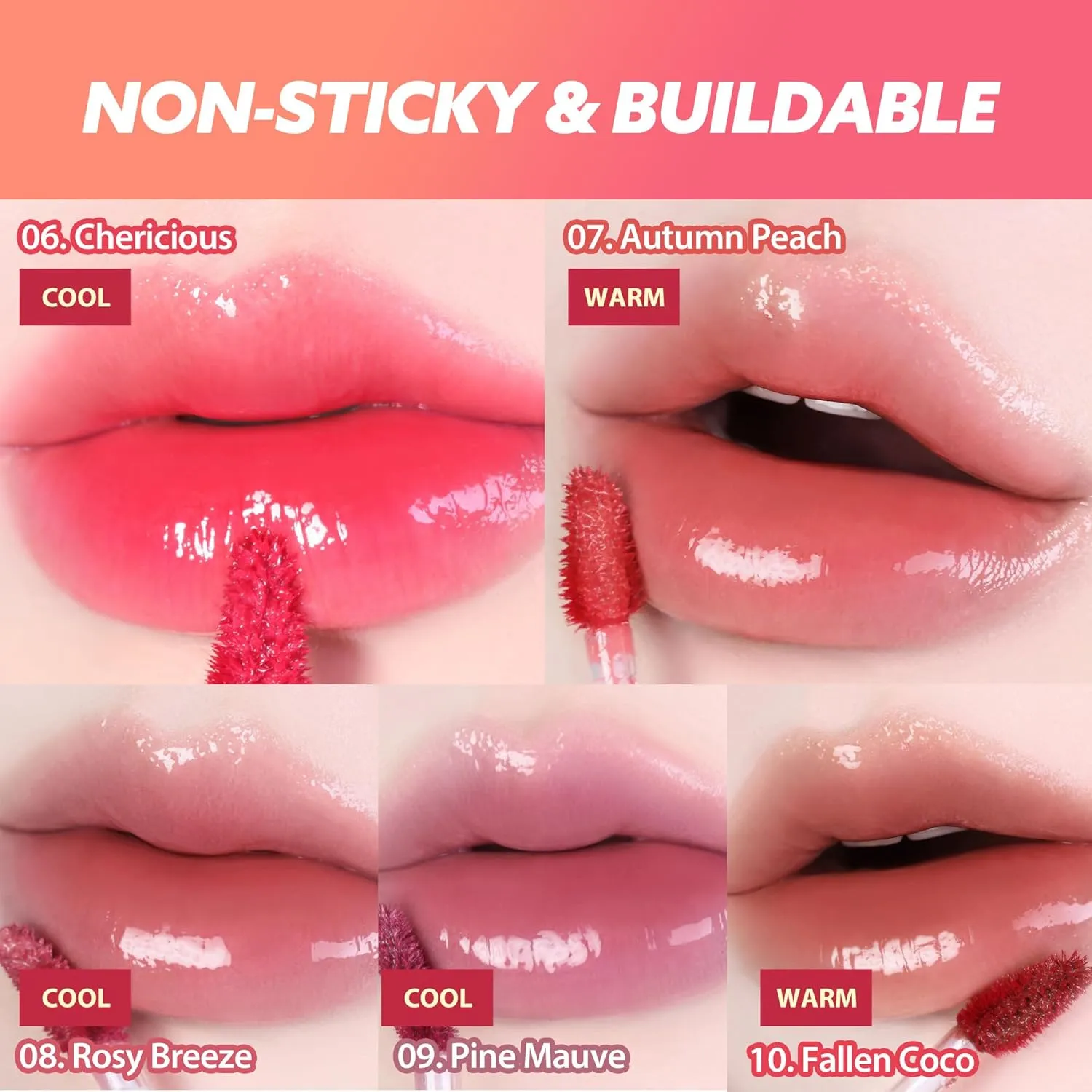 MILKTOUCH Jelly Fit Glow Lip Tint - Hydrating Lip Gloss with Long-Lasting Moisture, Color Stain, Lightweight Formula, Radiant Shine, Perfect for Daily Use, Korean Lip (05 Apple Pom, 4ml)