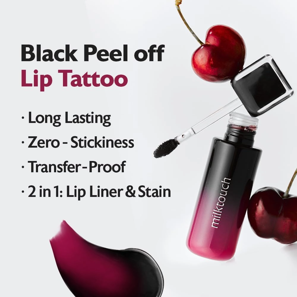 MILKTOUCH Black Peel Off Lip Tattoo #05 Black Fig