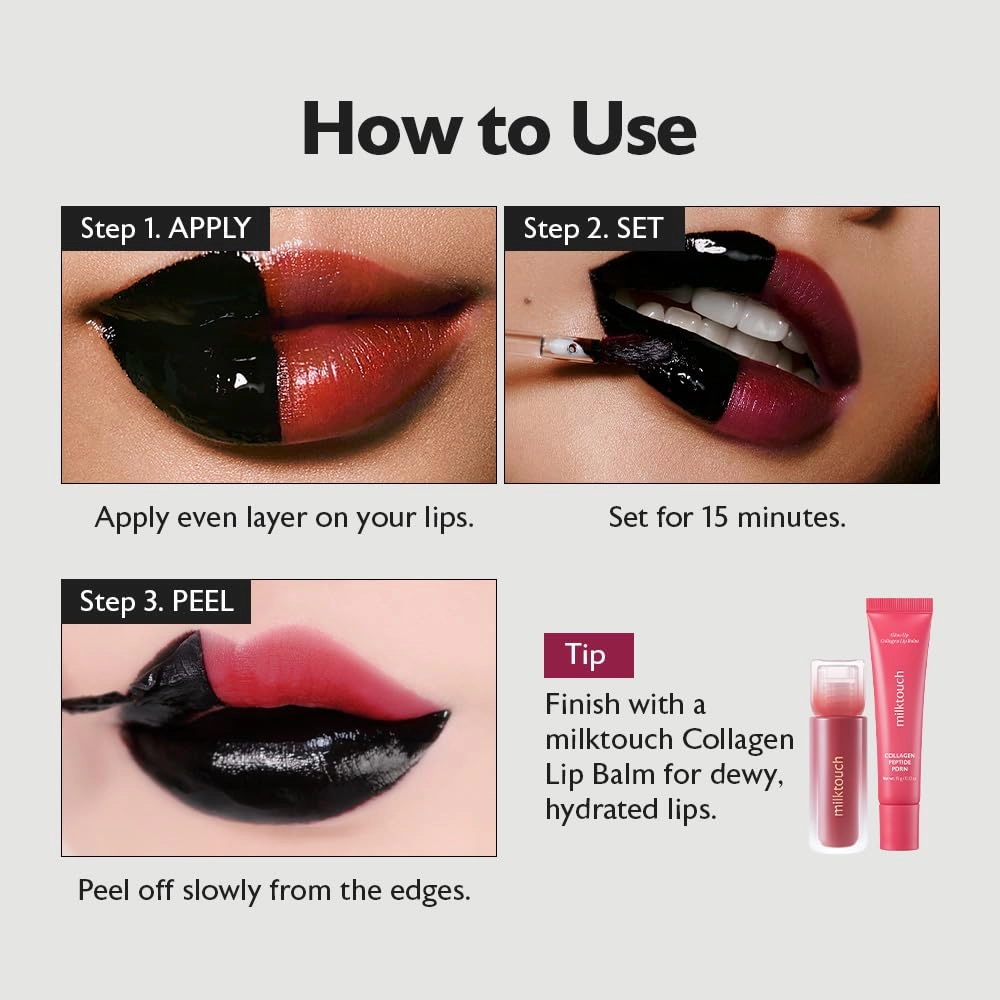 MILKTOUCH Black Peel Off Lip Tattoo #05 Black Fig