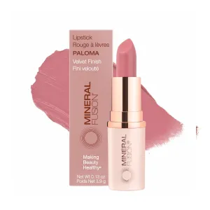Mineral Fusion Lipstick, Vivid & Smudge-Free Lip Color with Avocado Oil, Cocoa Seed Butter & More, Long-Lasting Vegan Lipstick, FD&C Dye-Free, Cruelty-Free, Paraben-Free, Gluten Free, Paloma