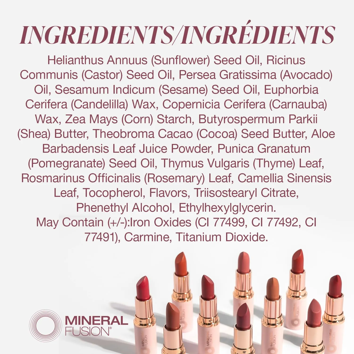 Mineral Fusion Long-Lasting Lipstick, Vivid & Smudge-Free Lip Color with Avocado Oil, Cocoa Seed Butter, Free of FD&C Dyes, Paraben and Gluten, Negroni