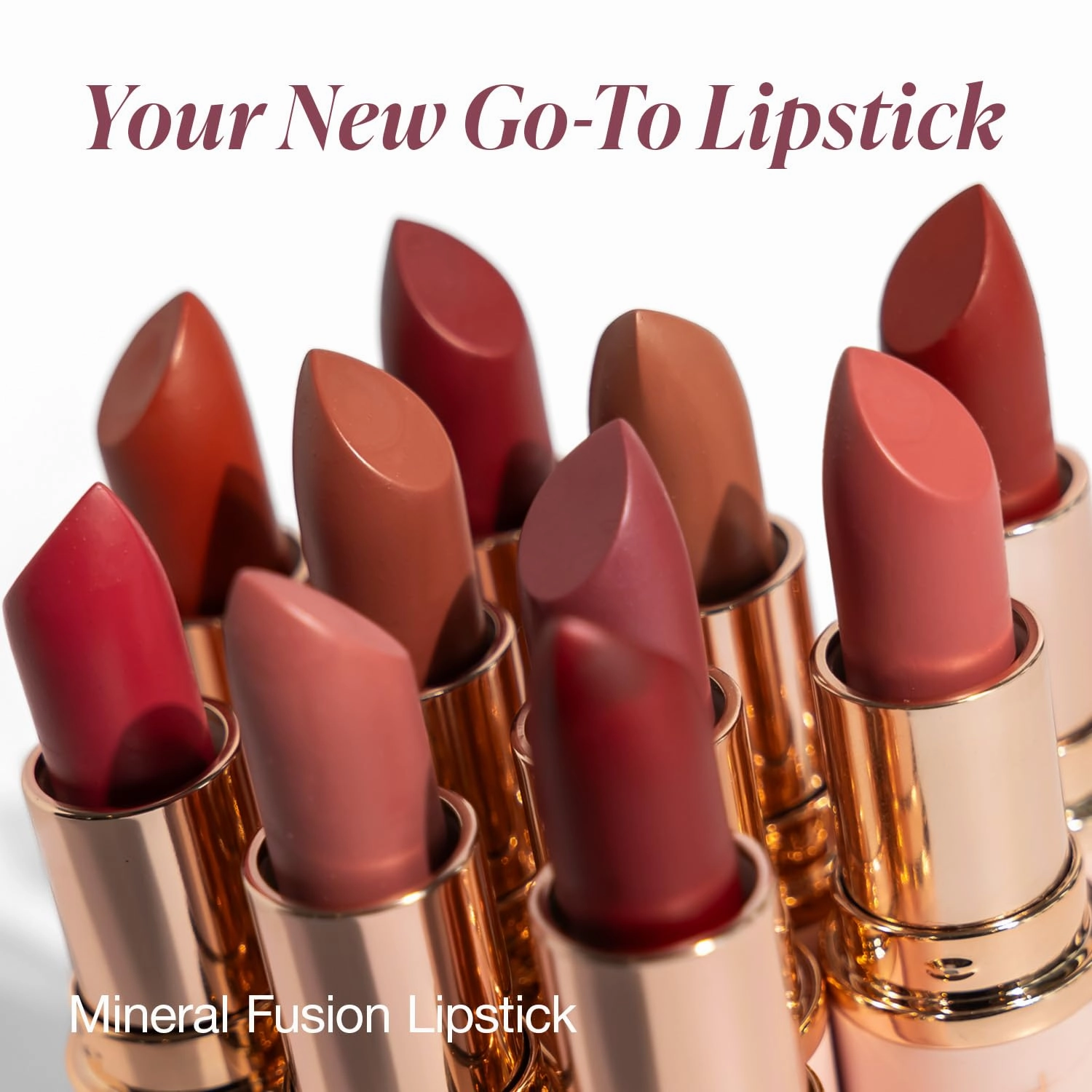 Mineral Fusion Long-Lasting Lipstick, Vivid & Smudge-Free Lip Color with Avocado Oil, Cocoa Seed Butter, Free of FD&C Dyes, Paraben and Gluten, Cosmopolitan