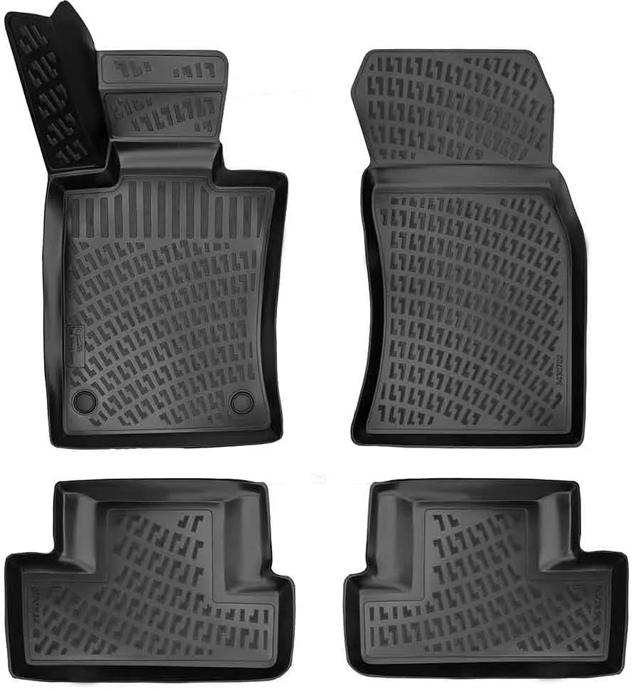 Mini Cooper Hardtop 2007-2011 Custom Fit Floor Mats Rubber 3D Car Mats Laser Measured Floor Liners All Weather Heavy Duty Waterproof Odorless Non-Slip TPE (Front & Rear)