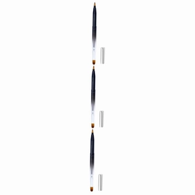 Mipcase 3pcs Retractable Lip Brush Metal Shell Compact Dual-ended Lipstick Applicator for Lip Gloss and Makeup Portable and Flexible Design Black Gradient Essential Tool for and Home Users