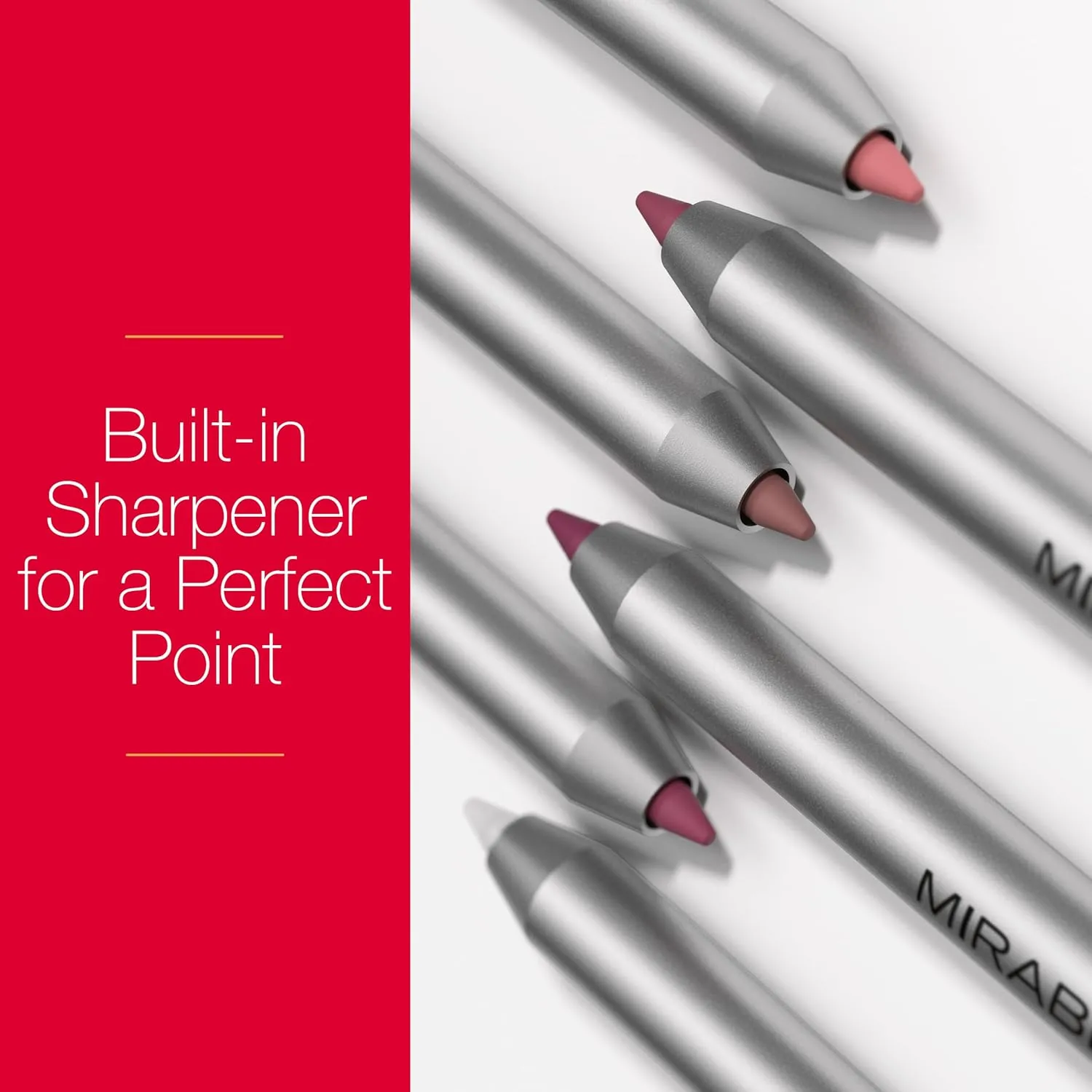 Mirabella Line & Define Lip Definer Lip Pencil, Smoothing & Moisturizing Retractable Lip Liner with Long-Lasting & Ultra-Creamy Formula, Antioxidants Vitamin C & E, & Built-In Sharpener - Clear