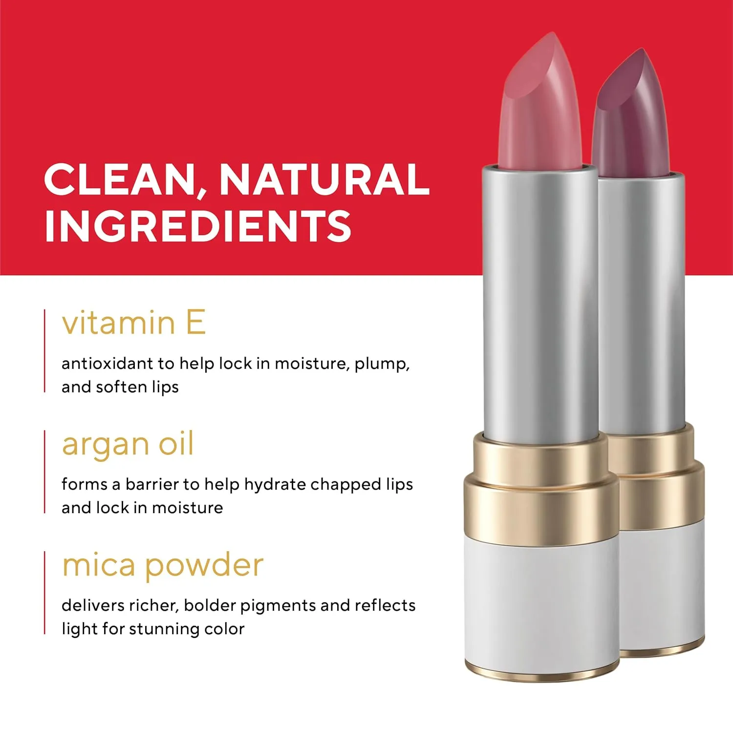 Mirabella Sealed with a Kiss Lipstick for Women - Smudge Proof Lip Stick, Long Lasting Satin Lipstick with No Bleed Hydrating Formula - Lanolin & Vitamin E Infused (Coral Crush)