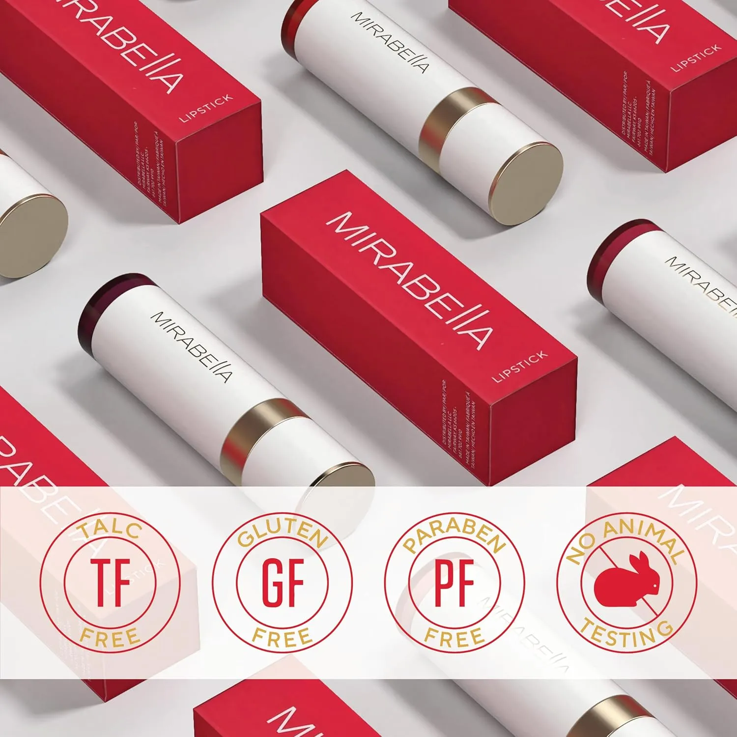 Mirabella Sealed with a Kiss Lipstick for Women - Smudge Proof Lip Stick, Long Lasting Satin Lipstick with No Bleed Hydrating Formula - Lanolin & Vitamin E Infused (Coral Crush)