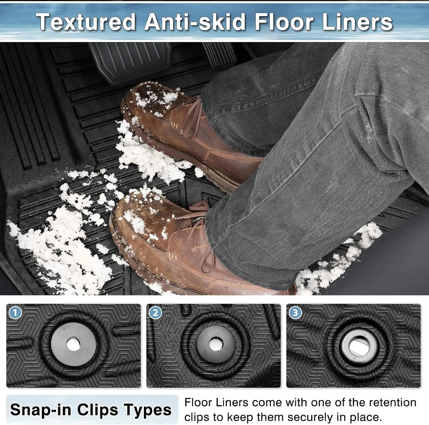 Mixsuper Floor Mats for 2019-2025 BMW X7, Only for 7 Passenger Models, All Weather Floor Liners for BMW X7 Accessories 3 Row Set Black
