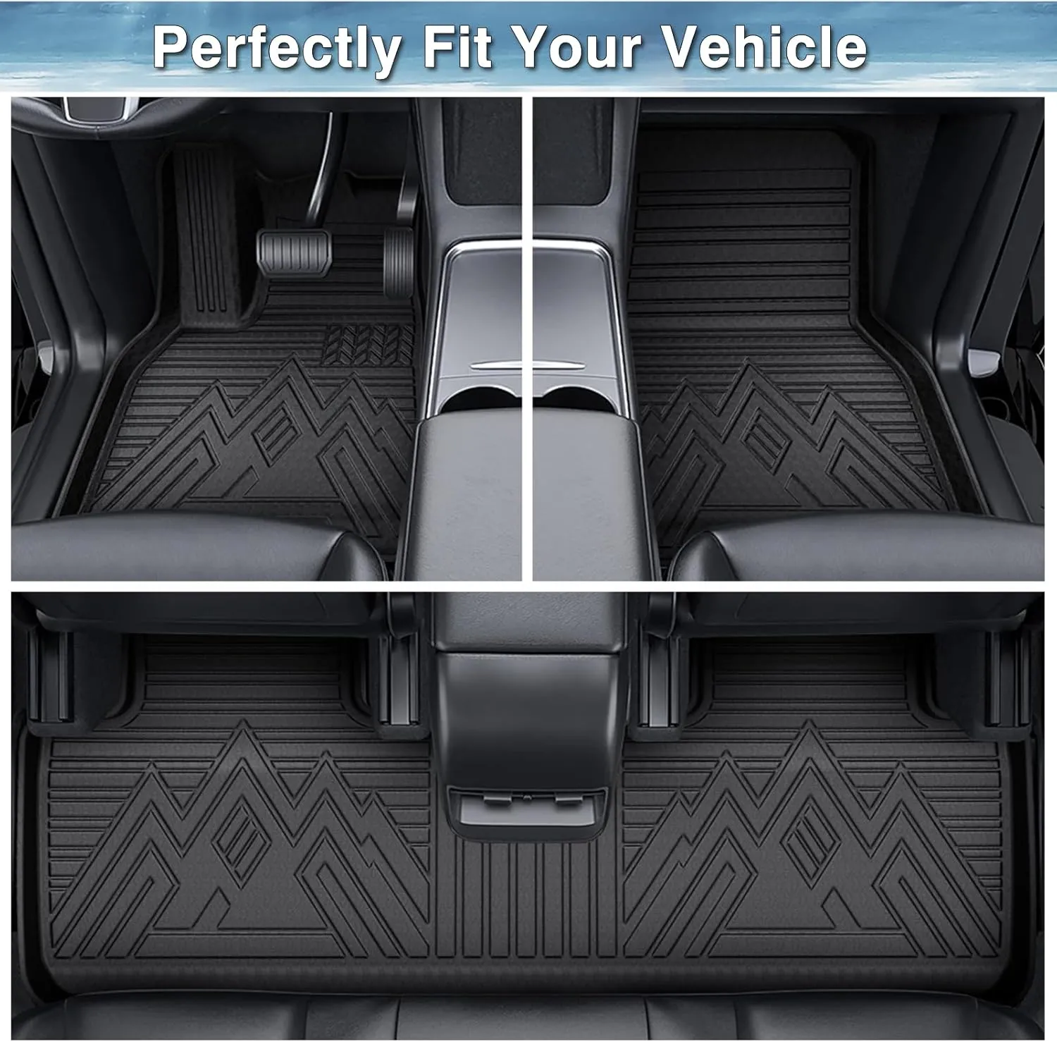 Mixsuper Floor Mats for 2019-2025 BMW X7, Only for 7 Passenger Models, All Weather Floor Liners for BMW X7 Accessories 3 Row Set Black