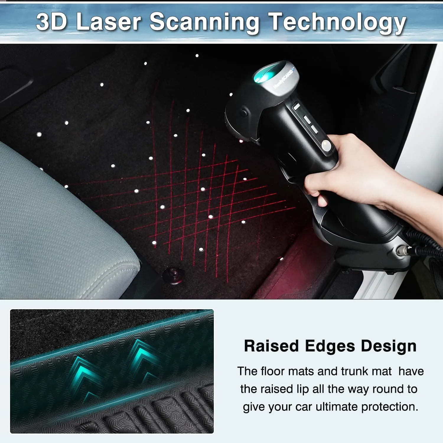 Mixsuper Floor Mats for Hyundai Kona 2024-2025 SE | SEL | N LINE | Limited (Not for Kona Electric) All Weather Floor Liners Durable 1st and 2nd Row Set Black