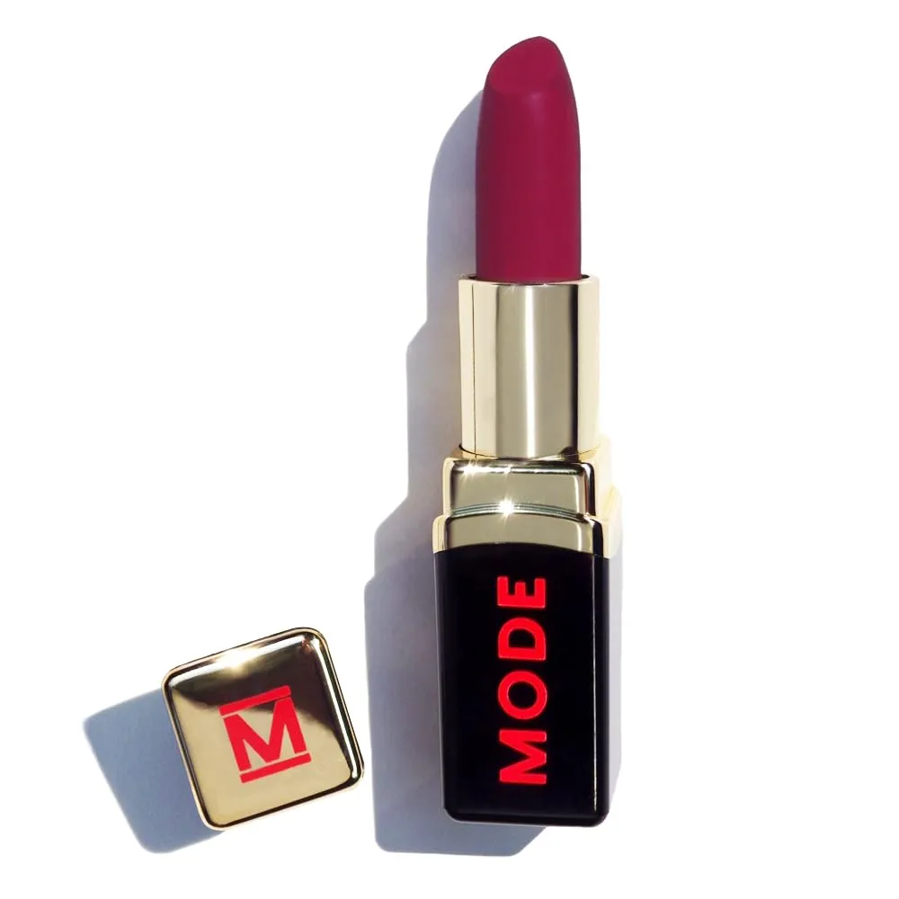 MODE Cranberry Blood Red Lipstick Virgin Matte Areni Noir INSOLENT MUSE Long Lasting Pigment Rich Lip Color, Nourishing Natural Skincare Fruit Oils, Organic Shea Butter