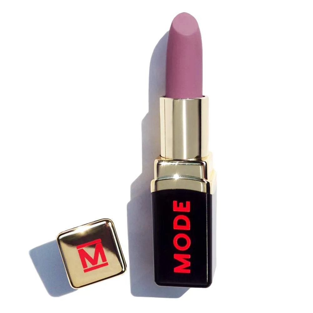 MODE Dusty Mauve Lipstick Virgin Matte Areni Noir INTERNAL AFFAIRS Long Lasting Pigment Rich Lip Color, Nourishing Natural Skincare Fruit Oils, Organic Shea Butter