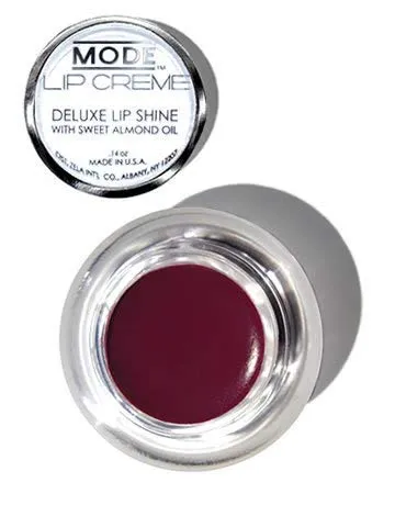 MODE Lip Creme Deluxe Shine Lip Gloss Pot Wineberry LOLITA Long Lasting Ultra Creamy Color, Hydrating Sweet Almond Oil, Conditioning Organic Shea Butter