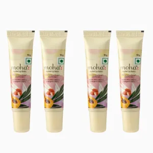 Moha': Herbal Lip Balm| Enriched with Vitamin E |Lip Balm Moisturises & Protects from the Sun | Repairs Chapped Lips- 10gm (Pack of 4)