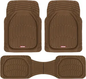 Motor Trend FlexTough Deep Dish All-Weather Floor Mats, Waterproof Trim-To Fit Mats for Cars, Trucks, SUVs - Universal Automotive Floor Liners, Car Accessories