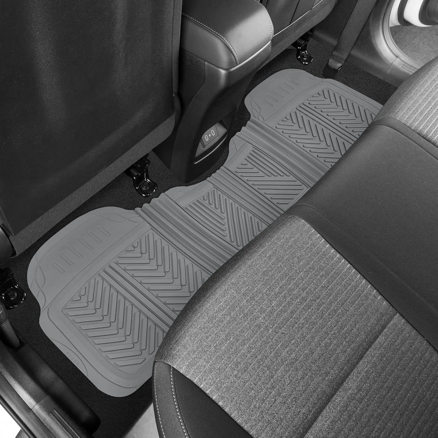 Motor Trend FlexTough Performance All Weather Rubber Car Floor Mats - 3 Piece Floor Mats Automotive Liners for Cars Truck SUV, Heavy-Duty Waterproof (Gray)