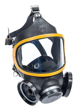 MSA 471310 Comfo Ultra-Twin Series Full-Facepiece Respirator - Size: Large, Harness Style: Hycar, Twin-Port, Reusable Gas Mask, Comfo Cartridge Compatible