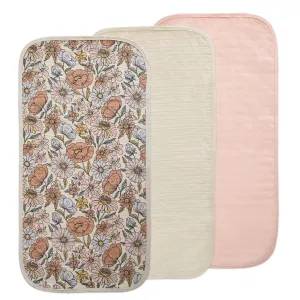 mushie Waterproof Changing Pad Liners | 100% Organic Cotton | Set of 3 (Check Combo)