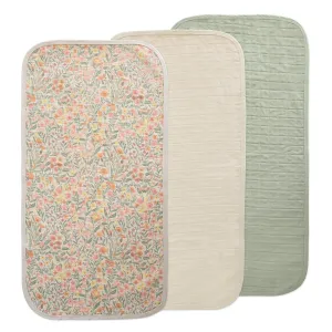 mushie Waterproof Changing Pad Liners | 100% Organic Cotton | Set of 3 (Check Combo)