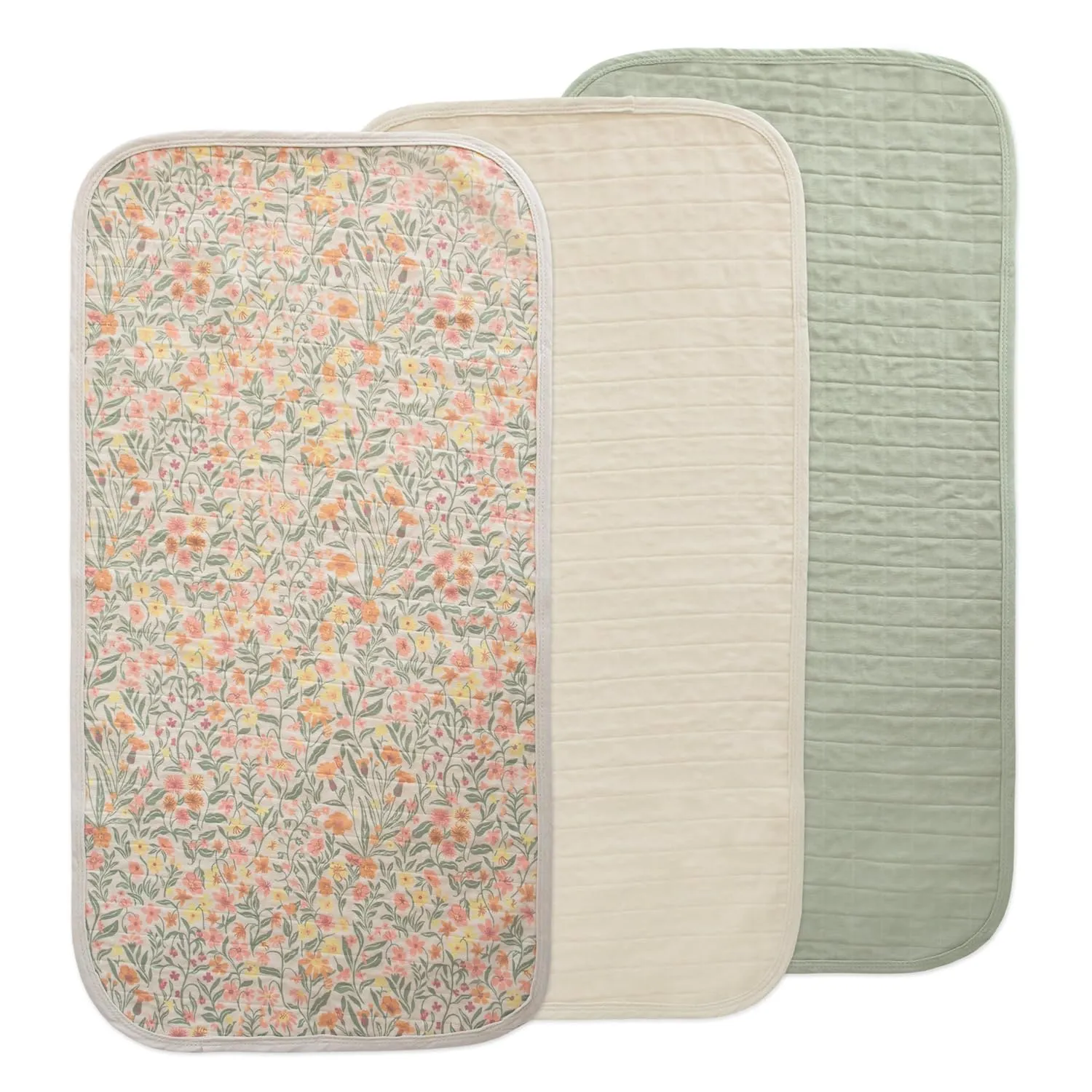 mushie Waterproof Changing Pad Liners | 100% Organic Cotton | Set of 3 (Check Combo)