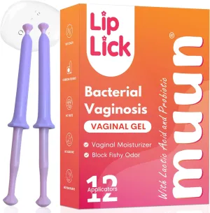 Muun (BV) Symptoms Relief & Vaginal Moisturizer - Pack 12 Restoring pH Balance for Fishy Odor, Dryness, Itching - Menopause & Perimenopause Women - User Friendly, Hormone & Estrogen Free