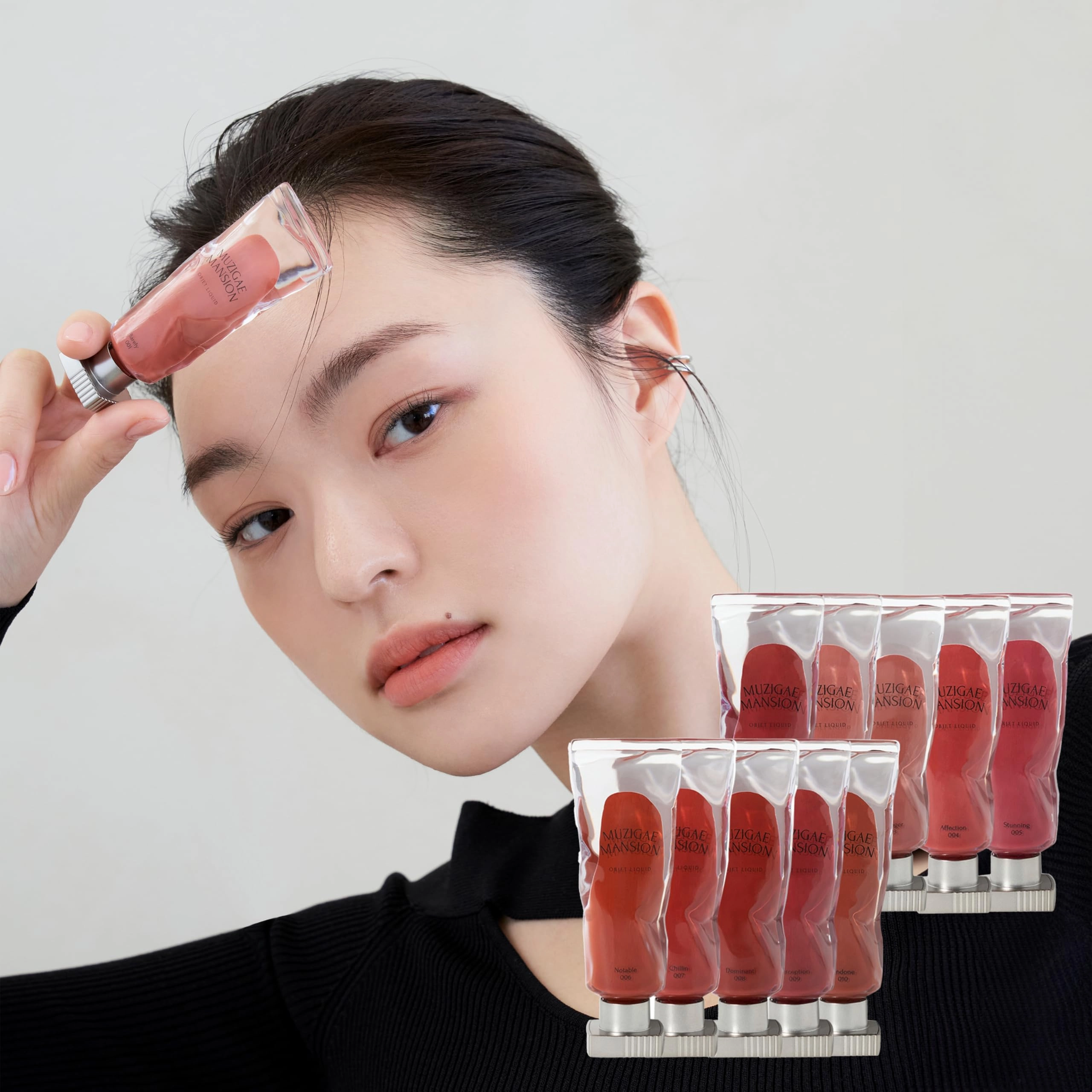 MUZIGAE MANSION Objet Lip Stain (Unique Paint Tube Design) – Velvet Matte Tint, Long-Lasting Waterproof Lipstick, Hydrating Korean Makeup, Red & Rose Gloss, K-Beauty Tinted Lipstain (02 SEQUENCE)