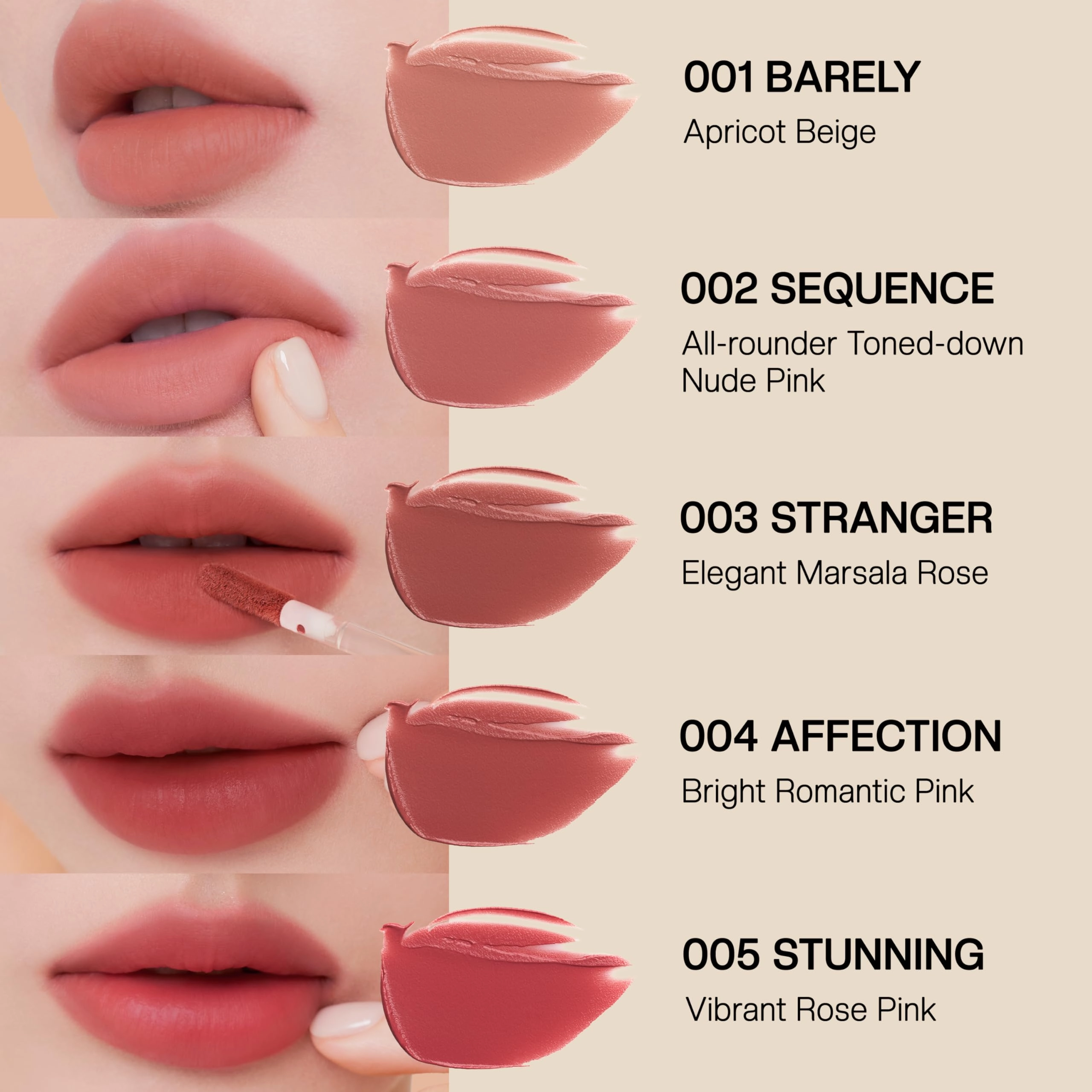 MUZIGAE MANSION Objet Lip Stain (Unique Paint Tube Design) – Velvet Matte Tint, Long-Lasting Waterproof Lipstick, Hydrating Korean Makeup, Red & Rose Gloss, K-Beauty Tinted Lipstain (02 SEQUENCE)