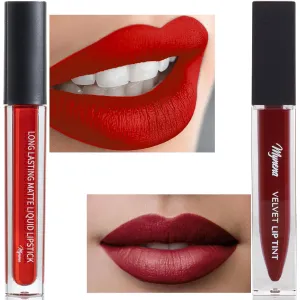 Mynena Red Matte Liquid Lipstick and Ink Velvet Lip Tint