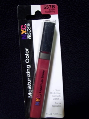 N.Y.C. New York Color Liquid Lip Shine Gloss # 557B Sheer Raspberry