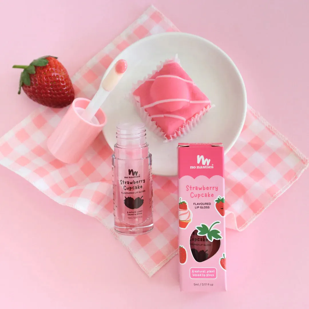 Natural Kids Lip Gloss - Strawberry Cupcake - Shimmery Pastel Pink