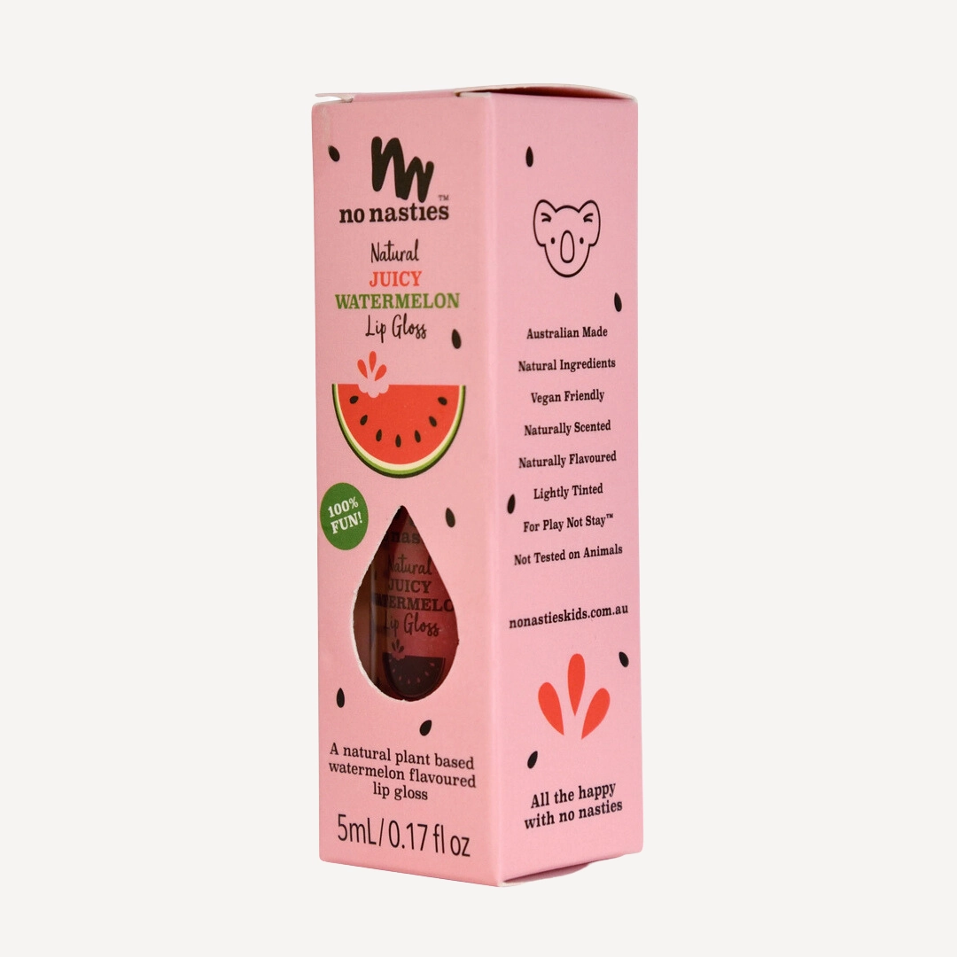 Natural Kids Lip Gloss Wands: LIMITED EDITION CHRISTMAS  - Candy Cane Peppermint - Shimmery Clear