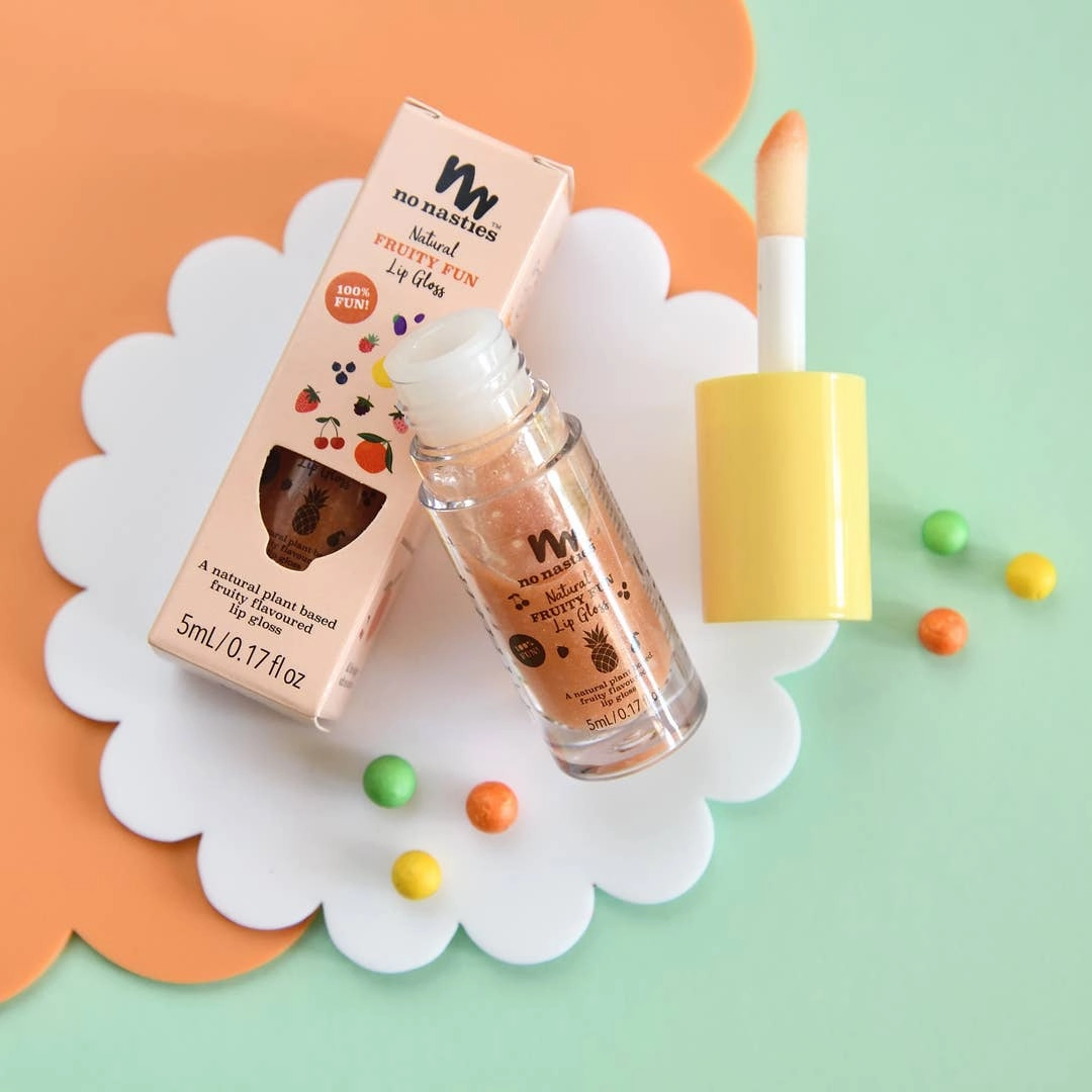 Natural Kids Lip Gloss Wands: LIMITED EDITION CHRISTMAS  - Candy Cane Peppermint - Shimmery Clear