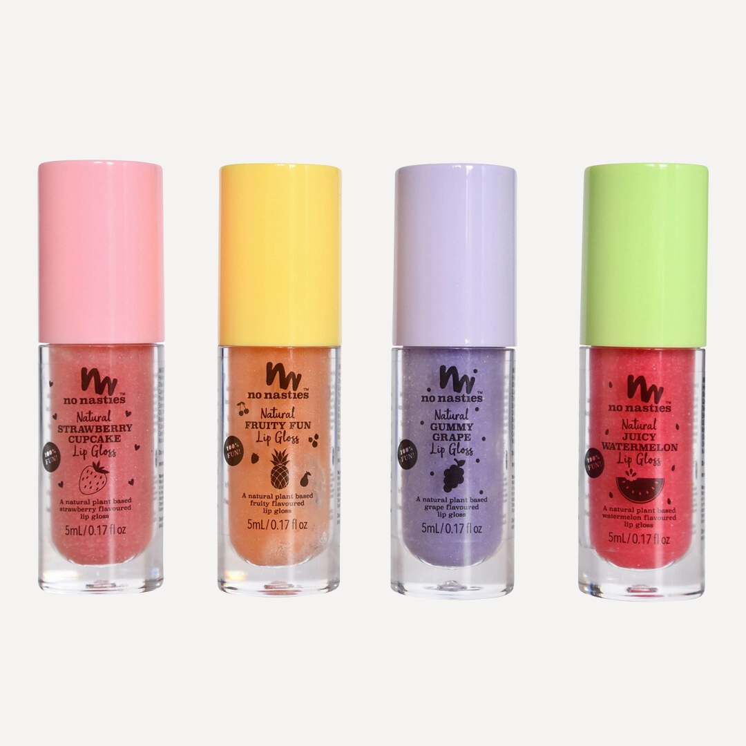 Natural Kids Lip Gloss Wands: LIMITED EDITION CHRISTMAS  - Candy Cane Peppermint - Shimmery Clear
