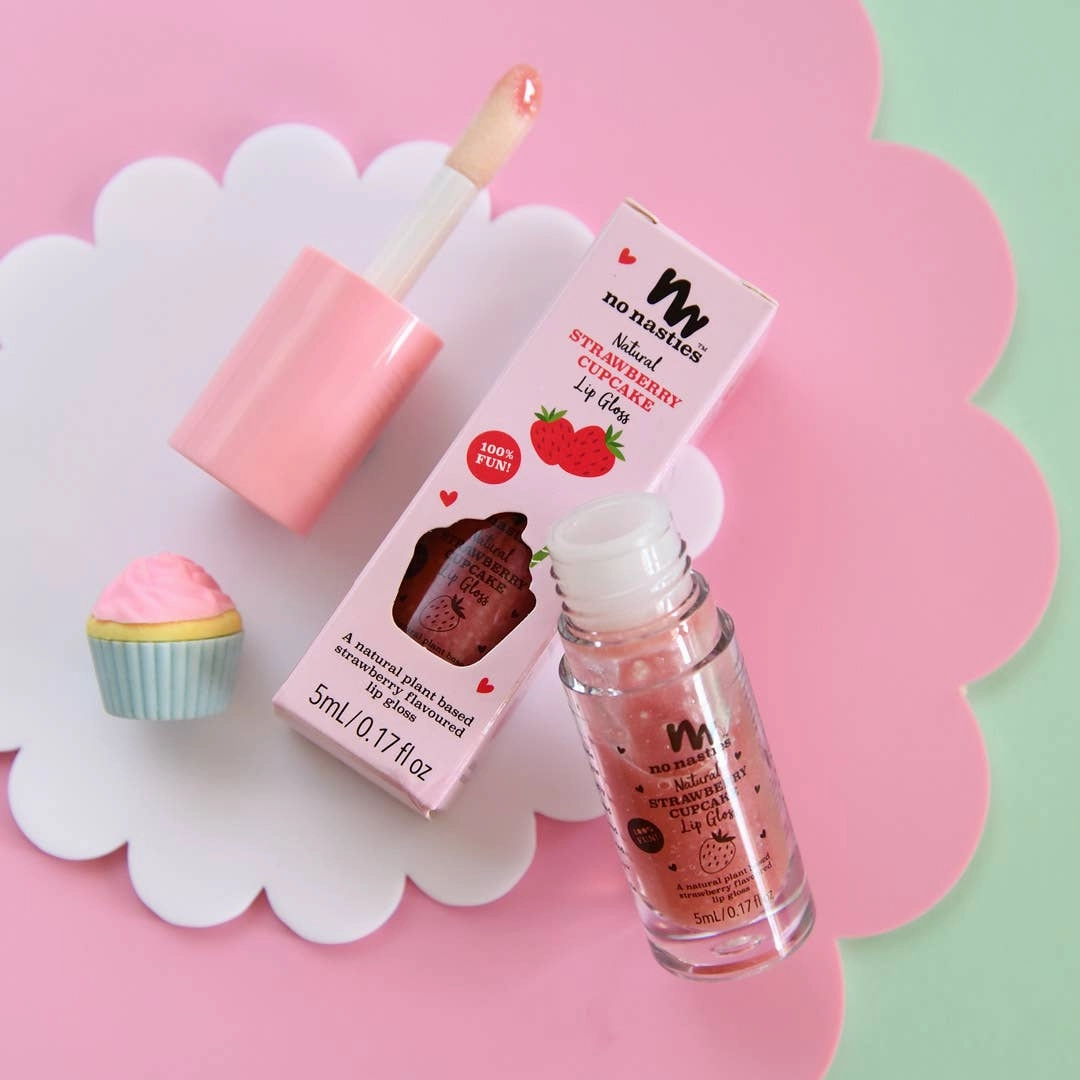 Natural Kids Lip Gloss Wands: LIMITED EDITION CHRISTMAS  - Candy Cane Peppermint - Shimmery Clear