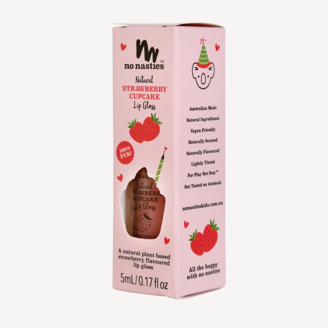 Natural Kids Lip Gloss Wands: LIMITED EDITION CHRISTMAS  - Candy Cane Peppermint - Shimmery Clear