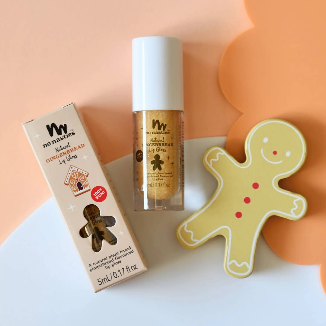 Natural Kids Lip Gloss Wands: LIMITED EDITION CHRISTMAS  - Candy Cane Peppermint - Shimmery Clear