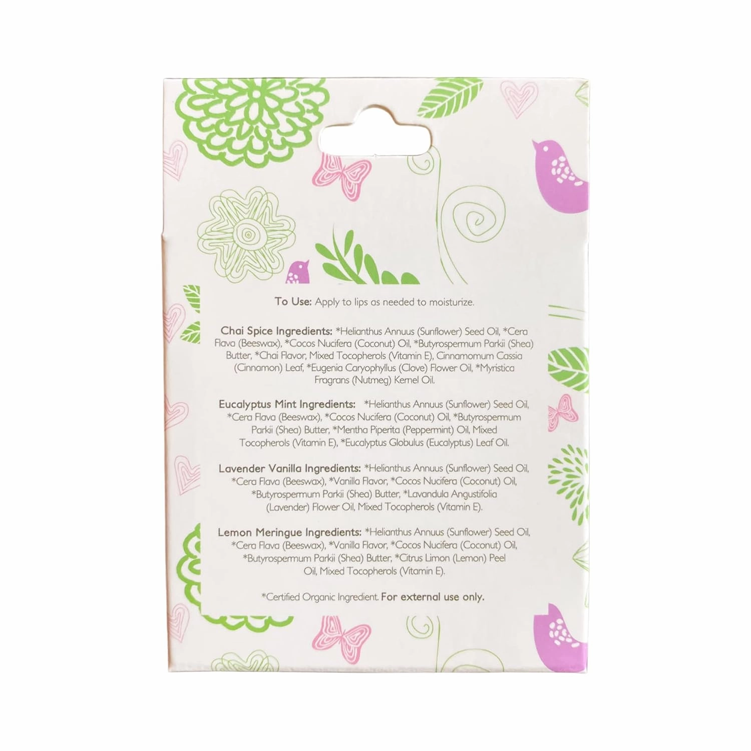 Nature's Silk Lip Balm (4 Scent Variety Pack)