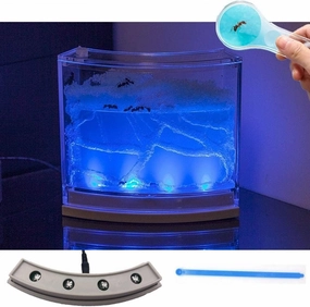 NAVADEAL Ant Farm Habitat for Kids W/LED Light – Great Educational & Science Kit with Nutrient Blue Gel, Observing Ants Create 3D Tunnels to Study Ants Behaviors & Ecosystem (Live Ants not Included)