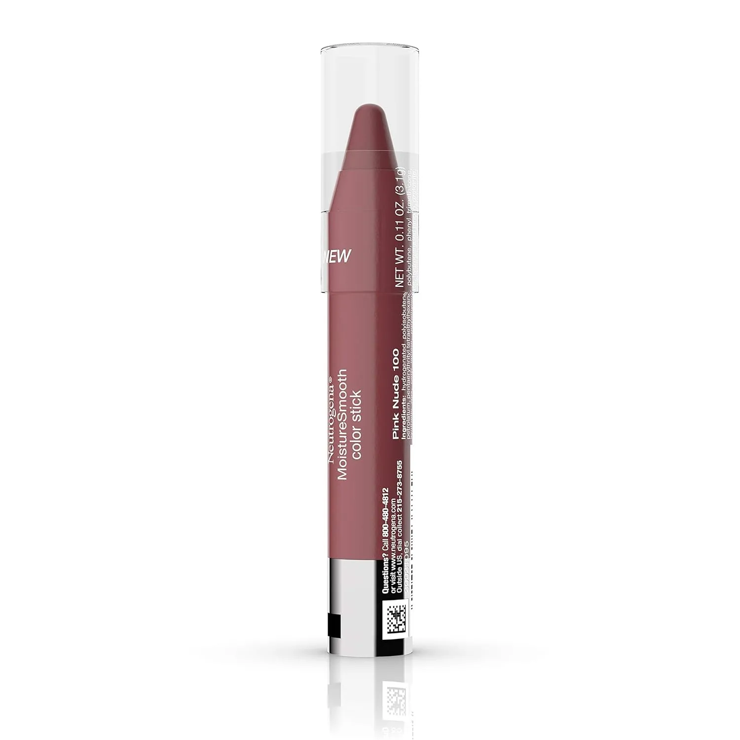 Neutrogena MoistureSmooth Color Stick, 100 Pink Nude, 0.11 Oz
