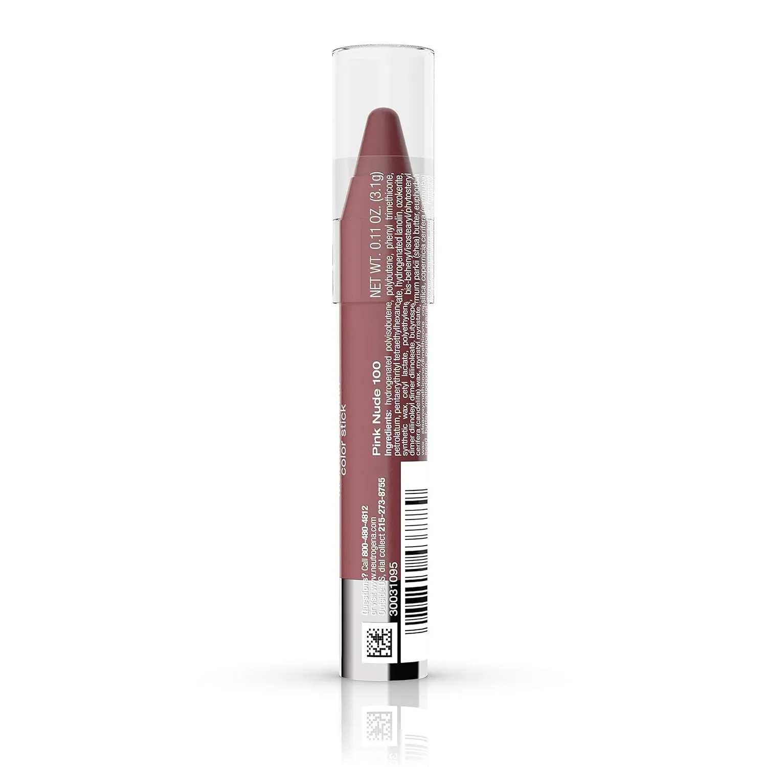 Neutrogena MoistureSmooth Color Stick, 100 Pink Nude, 0.11 Oz