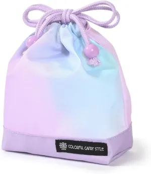 NL803700 Drawstring Bag, Small Cup Bag (with Name Tag), Water Repellent, Non-Iron, Aurora Color, Lightweight, Stain Resistant, Wrinkle Resistant, Non-Iron, Girls