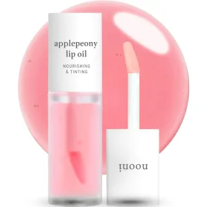 NOONI Korean Vegan Appleseed Lip Oil - Applepeony | Long-Lasting, Moisturizing, Plumping, Revitalizing for Dry Lips, Waterproof, No Peel Off, Hydrating, Nourishing Crystal Clear, 0.12 FL Oz
