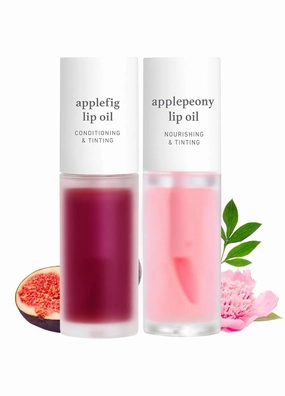 NOONI Korean Vegan Lip Oil - Applefig, 0.12 Fl Oz   Korean Lip Oil - Applepeony, 0.12 Fl Oz Bundle