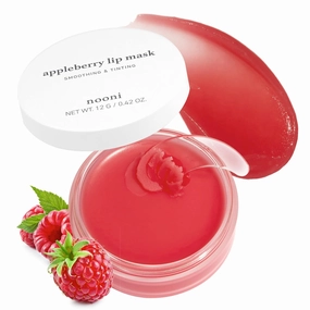 NOONI Vegan Butter Melting Balm - Appleberry Lip Sleeping Mask | Shea Butter, Vitamins, Nourishing Treatment for Dry Lips, Soothing, Overnight Moisturizer, Softening, Hydrating, 0.42 Oz