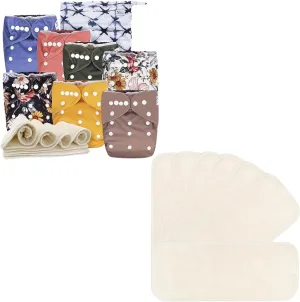 Nora's Nursery Cloth Diapers   7 Pack Inserts with Snap