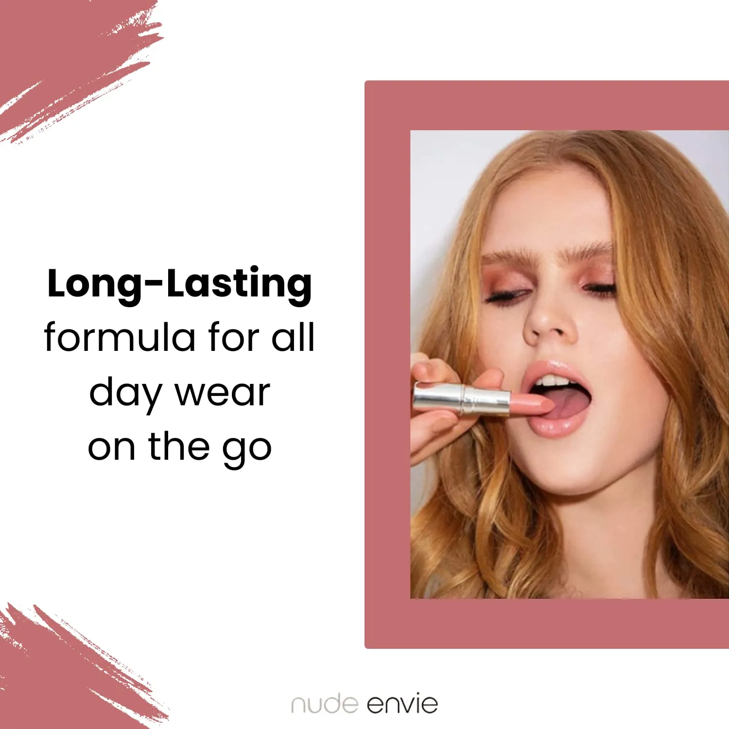 nude envie - Lip Gloss - High-Shine Finish - Moisturizing & Easy Application - Luxury Hydration - Non-Sticky Formula - With Vitamin E & Jojoba Oil - Vegan, Paraben-Free & Cruelty-Free - Fearless