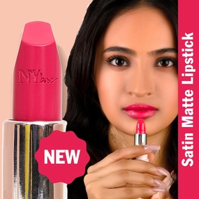 NY Bae Satin Matte Lipstick - Perky Pink 05 | Pink | Creamy Satin Finish | High Shine Colour | Hydrating | Long-Lasting | Weightless