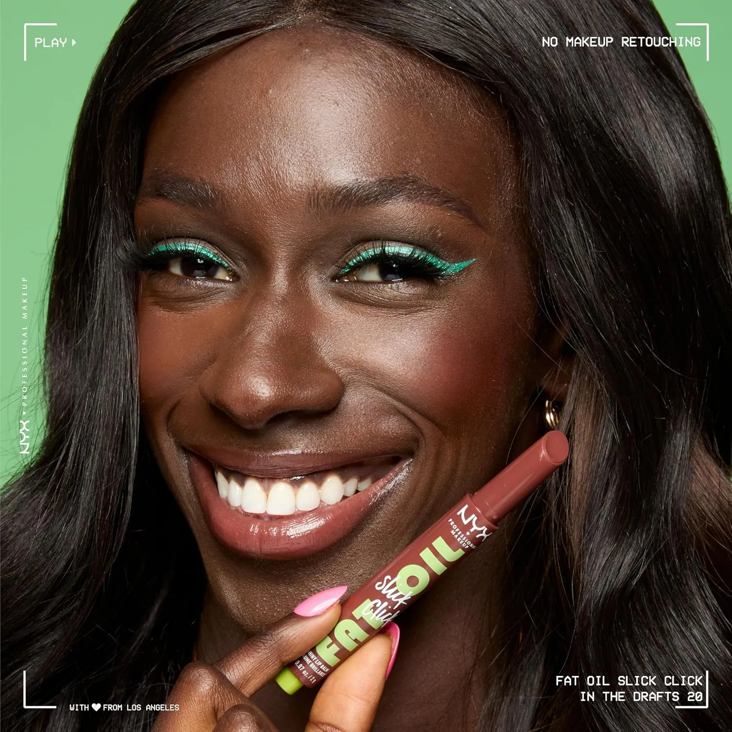 NYX PROFESSIONAL MAKEUP Fat Oil Slick Click, Lightweight, Buildable Pigmented Vegan Lip Balm - Feedworthy (Bronze)